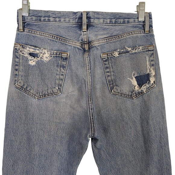 Frame Le Original Distressed High Rise Straight Leg Button fly‎ Jeans Size 27 - Picture 5 of 16